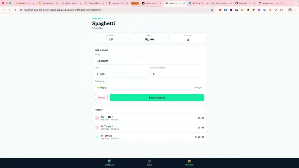 Das neue Kategorie-Feld, wenige Minuten später live in der App
